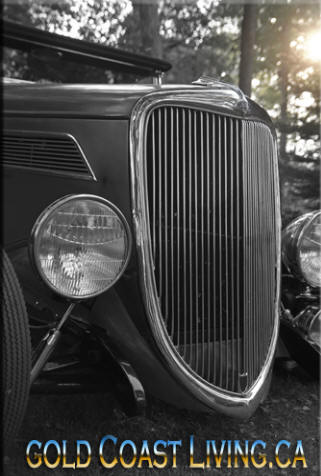 Photograph in summer of another of Larry's 1934 Ford , hot car on the goldcoast, Norfolk County on Lake Erie, near Port Dover, Turkey Point and Long Point Ontario