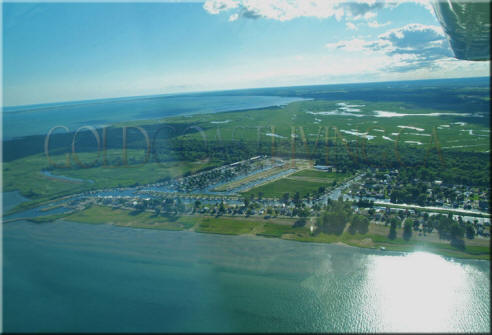 Turkey Point beach west end overlooking Turkey Point Marina, on the shores of Lake Erie, off of Norfolk County