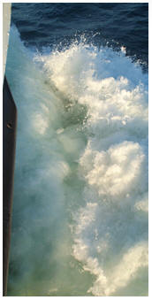 Photograph of boat wake near Port Dover on the Gold Coast, South Coast of Ontario, Norfolk County on Lake Erie