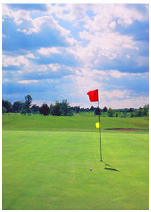 Photograph of golf course green on the Gold Coast, South Coast of Ontario, Norfolk County on Lake Erie, includiing Port Dover, Turkey Point and Long Point Ontario